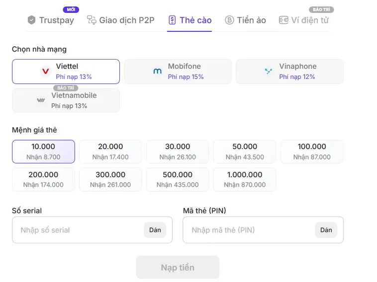 Nạp tiền Bin88 Hướng Dẫn Cách Bổ Sung Nguồn Vốn Cá Cược Siêu Tốc Độ Và An Toàn